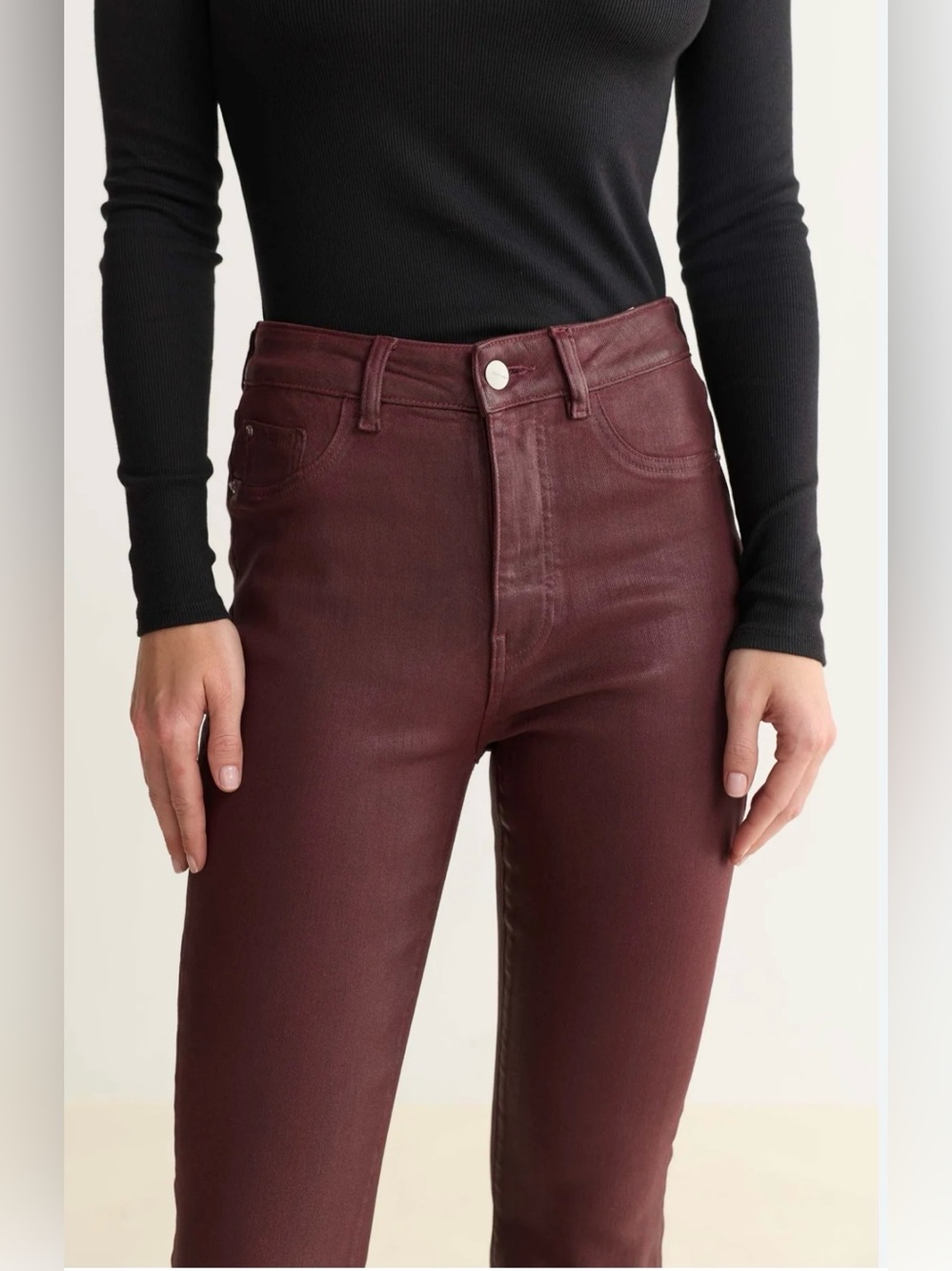 Big Star High-Rise Wine-Red Skinny Jeans